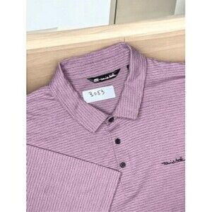Travis Mathew Short Sleeve Golf Polo Shirt Men Size XXL Striped Purple